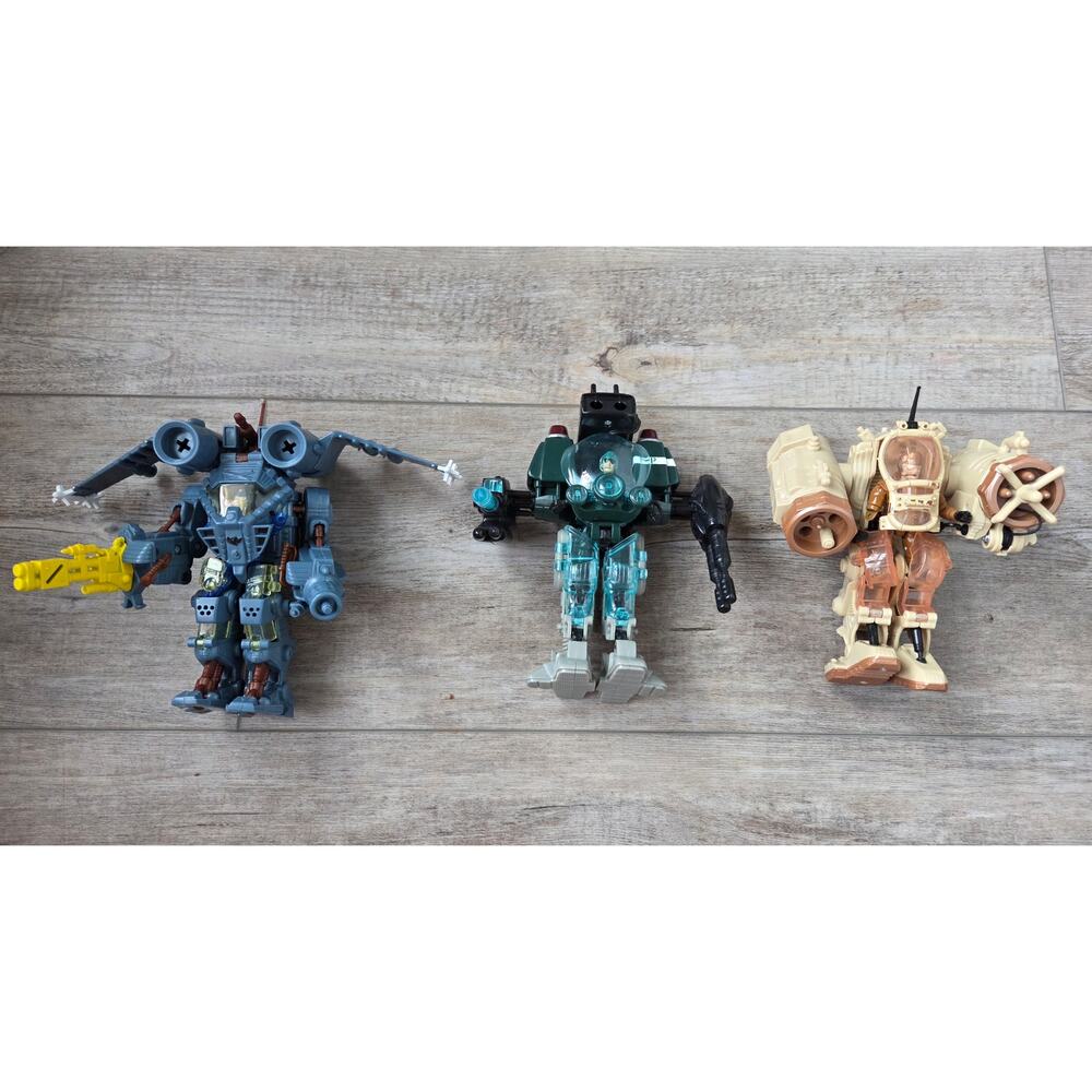 Lot of 3 Vintage Playmates Exo-Squad Mech Suits & Pilots